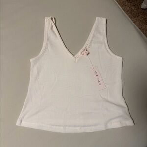 Super Soft Cream V-Neck Tank Top